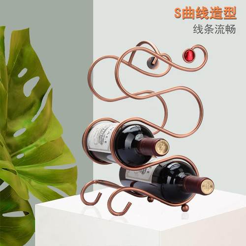 铁艺多层红酒瓶架摆件4瓶装葡萄酒架子酒柜展示架装饰收纳红酒瓶
