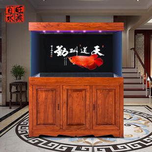 鱼缸大型客厅水族箱屏风超白玻璃龙鱼缸生态免换水底滤高端专用