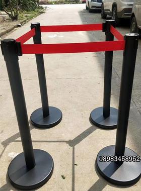 黑色磨砂一米线伸缩隔离带2米3米5米不锈钢栏杆座酒店加厚礼宾柱