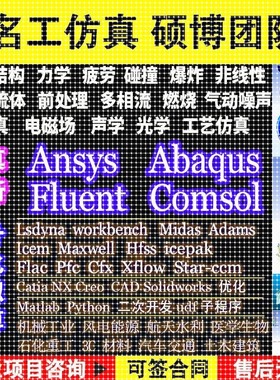 代做ANSYS/Fluent/Abaqus/Adams/lsdyna仿真CFD模拟CAE有限元分析