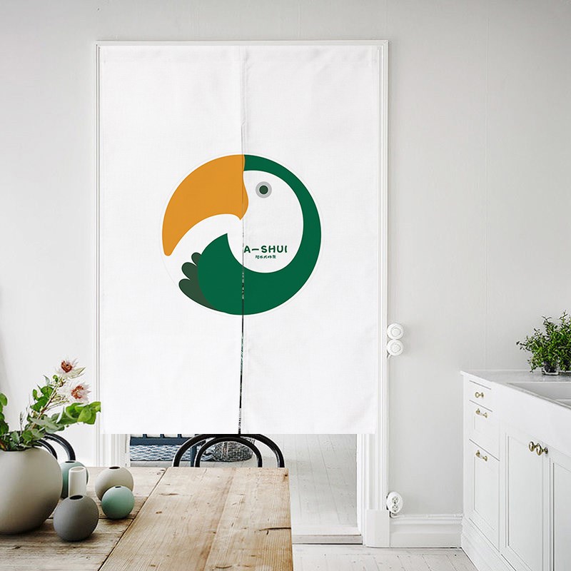 定制阿水大杯h茶精品半帘奶茶店厨房窗帘连锁店茶装饰布帘仓库门