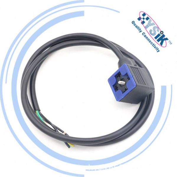 DIN43650A 电子排水阀自动开关 带灯带线PUR防水防油预铸成型插头