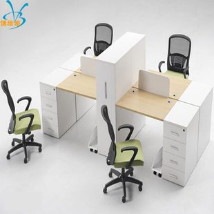 4多人卡座电脑桌屏风员工桌 公家具简约现职员公桌椅组合2