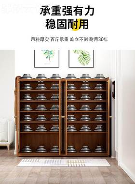 大容量鞋架家门用入户口济多层鞋子收纳柜经型明JIM透防尘门实木