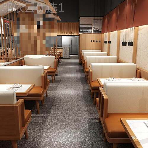 奶主题餐厅靠墙卡座沙发茶小吃式烧烤快店餐店中实木桌椅QWO组合