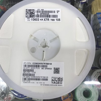 正YAGEO 国巨 贴片电容 0603  105KO  1UF  10% 16V   现货 可直
