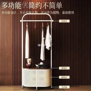 家用油房间奶客厅一体收 帽衣架落地卧纳室轻BAOMI奢简易移动立式