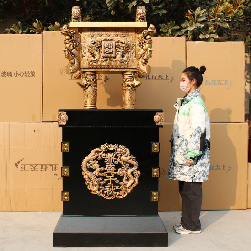 鼎摆件鼎盛千秋纯铜青铜龙鼎落地酒店公司招财办公室乔迁开业礼品