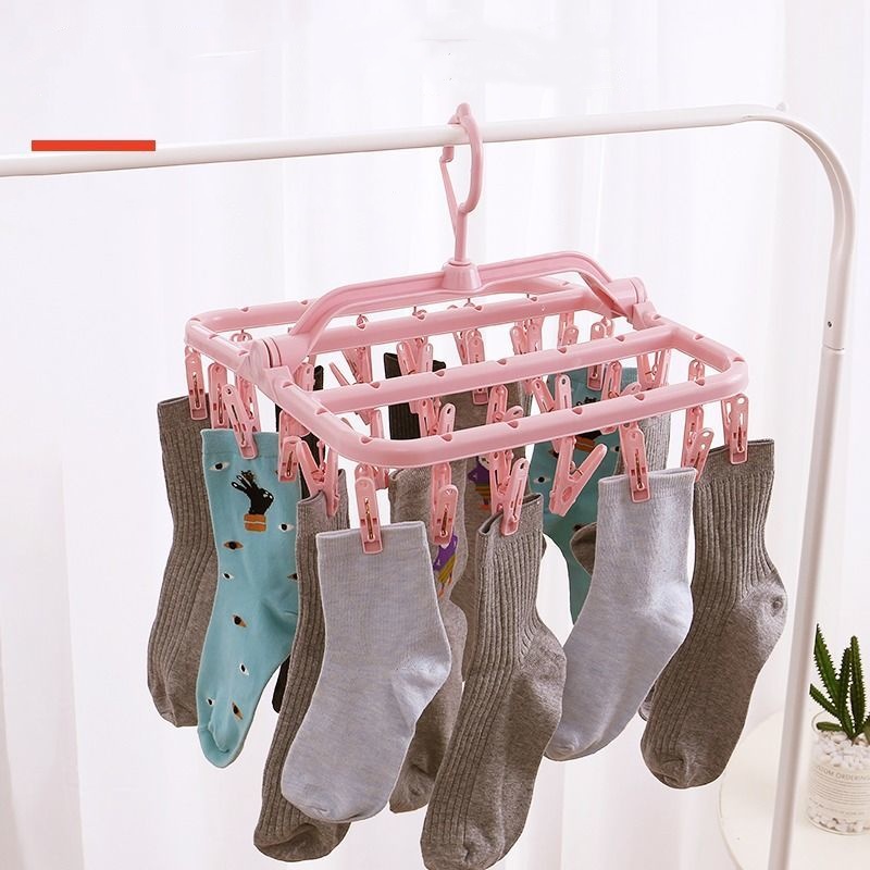 家用多功能晒袜子神器宿舍阳台袜子夹可折叠婴儿儿童袜子晾晒衣架