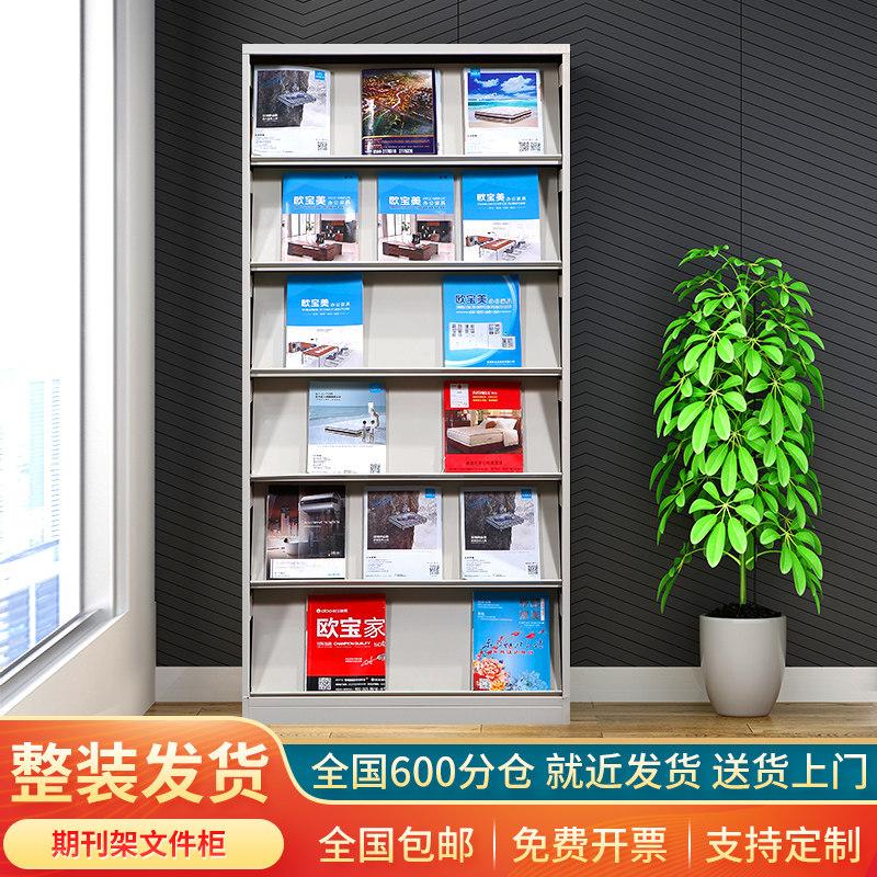 钢制资料柜期刊架图书柜展厅大厅休息区杂志展示柜铁皮柜凭证柜