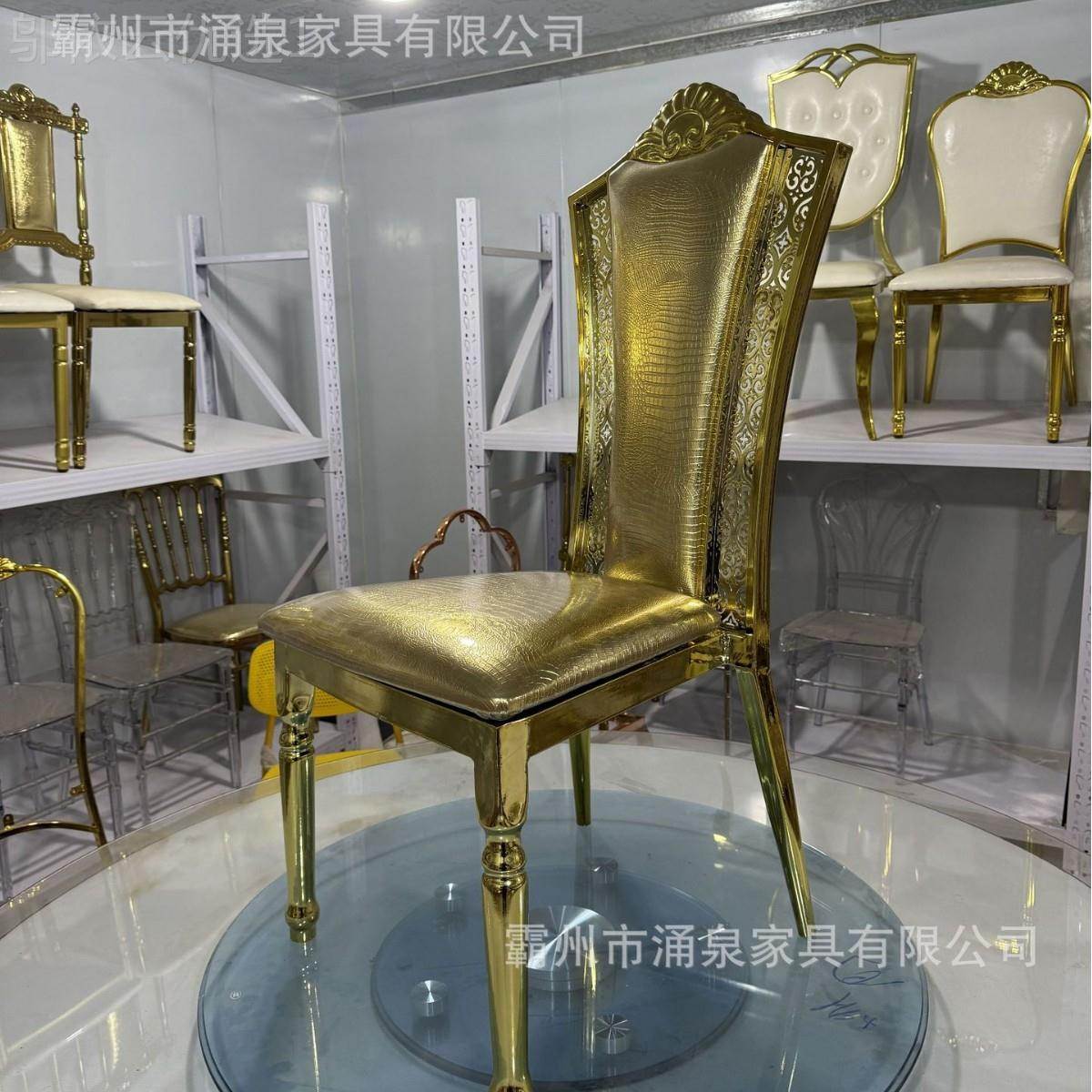 厂直销新家款金色节椅酒店宴会椅-户外婚庆厅宴会椅 c餐hair竹s