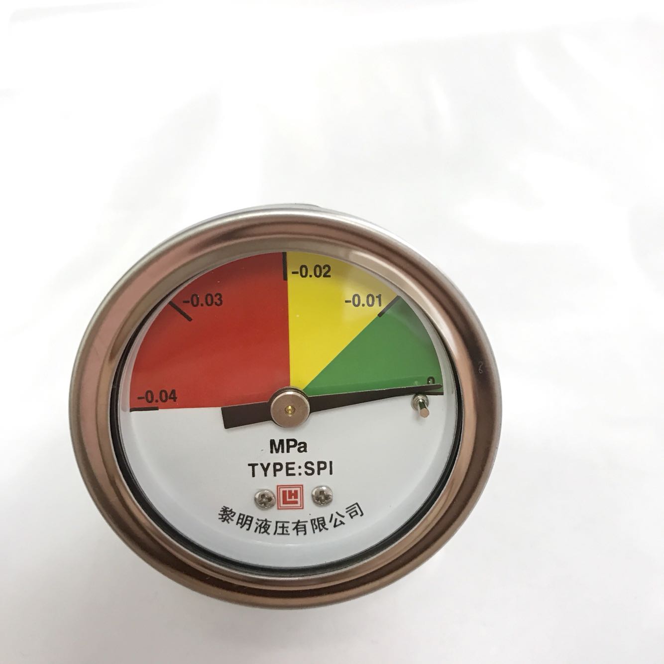 真空表 -0.04mpa-0 mpa TYPE:SPI 黎明液压有限公司 直径41-47mm