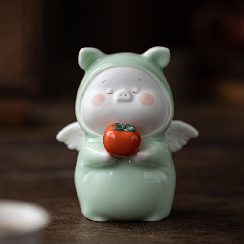 《诸事大吉》陶瓷可爱小猪摆件创意家居装饰品招财生日礼物