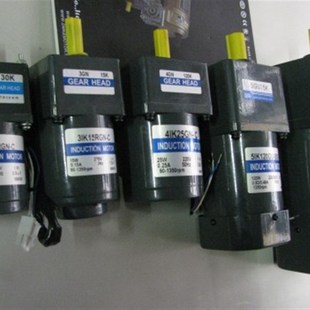 无极调速电机 6IK180GU 齿轮调速马达180W 6GU20K 减速马达