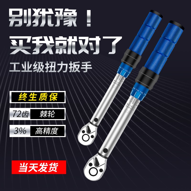 扭力扳手高精度可调节扭力扭矩汽车火花塞汽修自行车扭力扳手套装