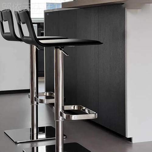 Al 现代简JNK约吧椅设师款升降高脚椅轻o奢不钢锈旋转酒计吧凳前