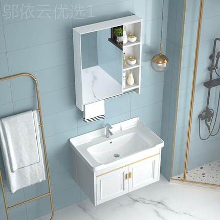 小户型挂墙式洗手挂盆柜组简合卫生你间洗脸盆迷支架陶瓷YCH面盆