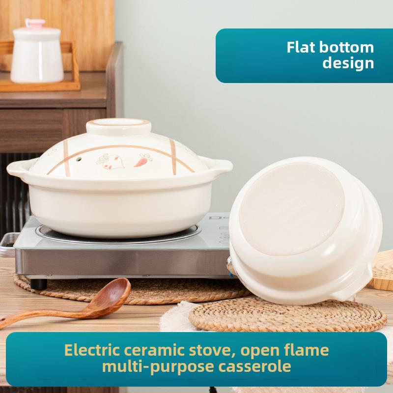 金华锂瓷砂锅大型电陶瓷炉明火专用平底锅家用炖米粉砂锅陶瓷火锅