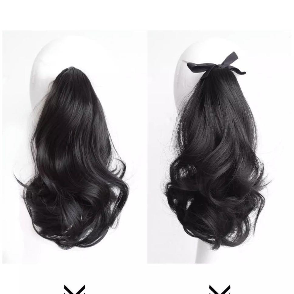 假发真发全真人发马尾辫女夏抓夹大波浪中长短款假短马尾梨花卷发