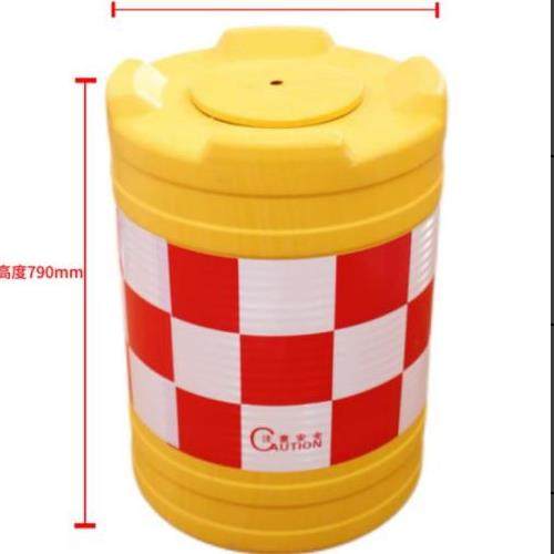 滚塑水马防撞桶圆柱形塑料隔离桶高速路口道路交通注水反光警示墩