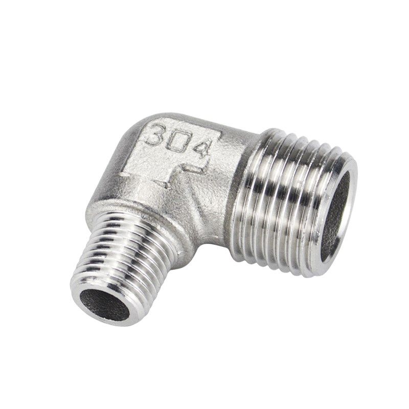 304不锈钢弯头双外丝变径接头直角90度外螺纹异径弯头4分转6分1寸