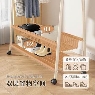 挂衣落地卧室家用晾双A衣帽衣架简易衣帽架架阳台凉室衣服落地内