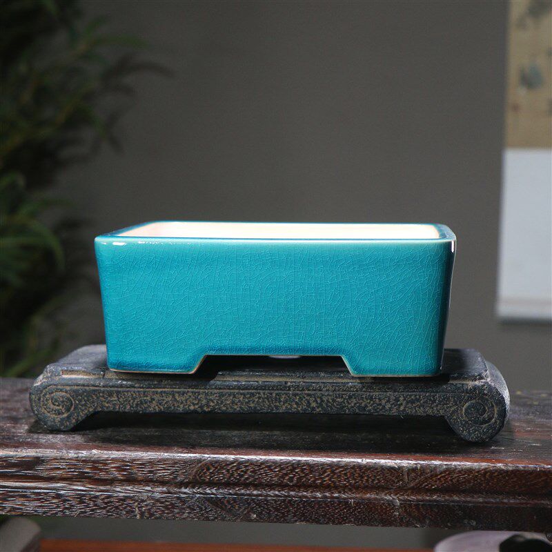 正方形四方陶瓷盆景盆紫砂花盆桌面盆栽精品手工古典仿古立壁简约