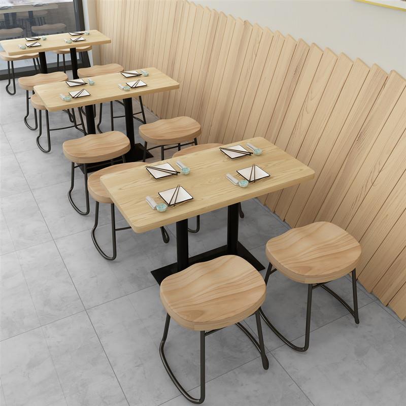 实木凳子椅粉组面馆小吃堡快餐店桌汉合麻辣烫店餐厅桌ODG子卡座