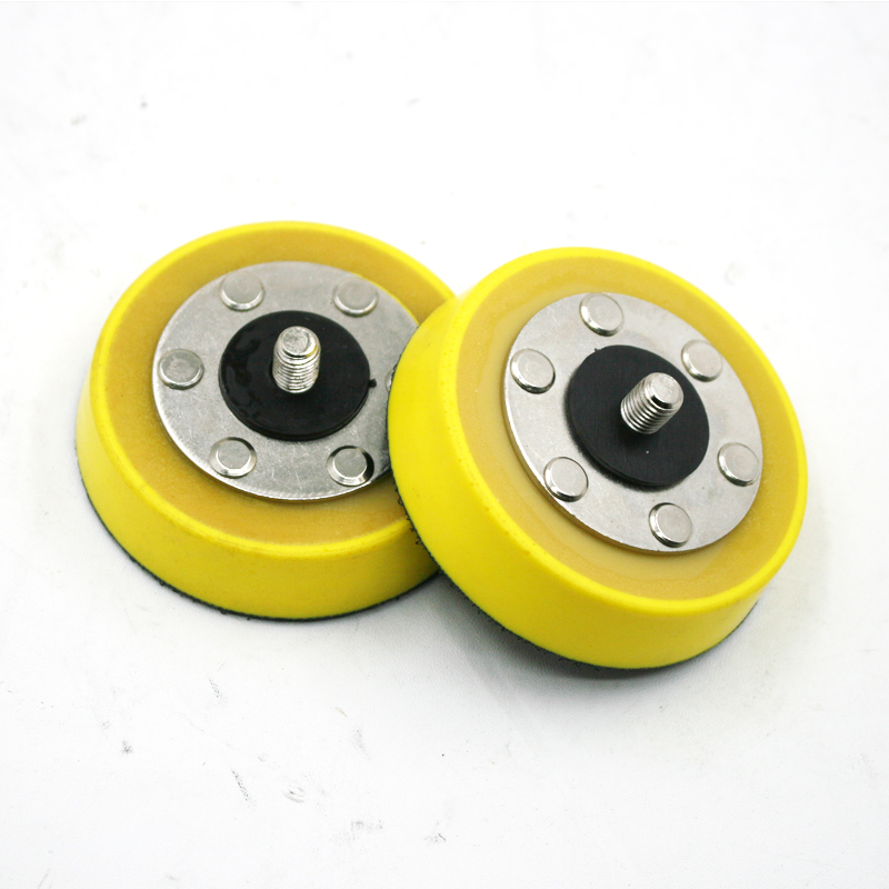 台湾速豹3寸厚拉绒底盘 砂纸机磨光砂光打磨盘魔术贴托盘8mm牙