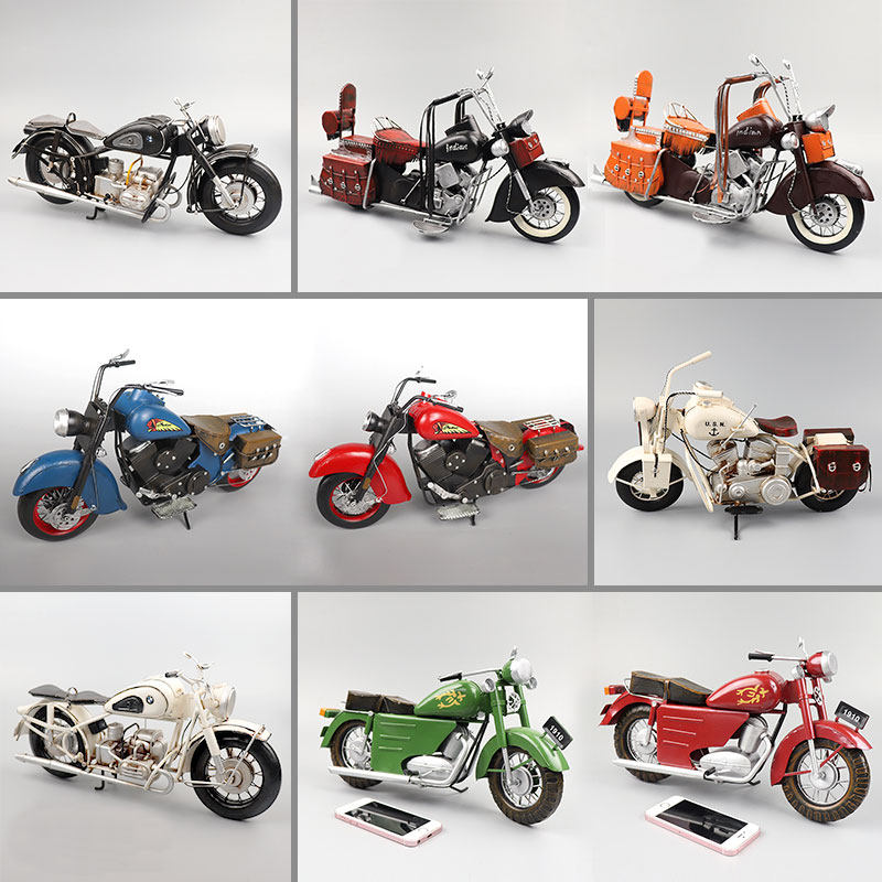 哈雷摩托车模型工业风机械金属男生办公室摆设酒柜装饰品复古摆件