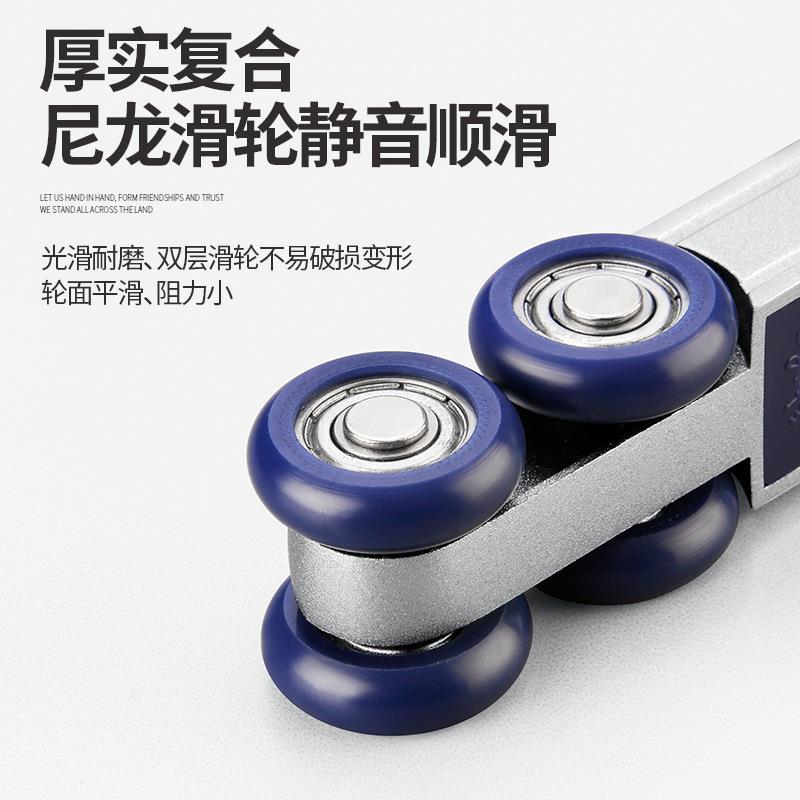 轨三联动门二联动推拉门移门木门吊道滑轮缓LFF轮冲联移动门吊配