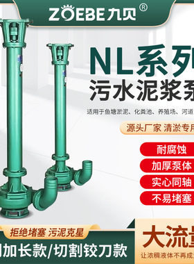 NL立式污水泥浆泵1.5-22KW河道淤泥市政清污长轴耐磨不堵塞污泥泵