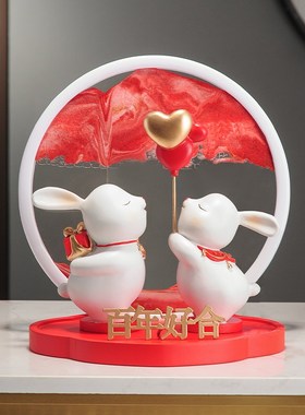 新婚房布置姐姐闺蜜送新人结婚礼物客厅电视柜摆件创意流沙画摆件