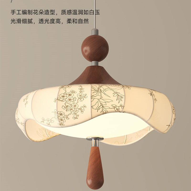 餐厅吊灯,中世纪风格胡桃织物,宋代美学,南洋风格覆古创意三头餐