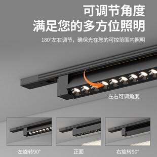 led长条照明散光补光轨道泛光灯服装店铺商用滑导轨式线性型灯条