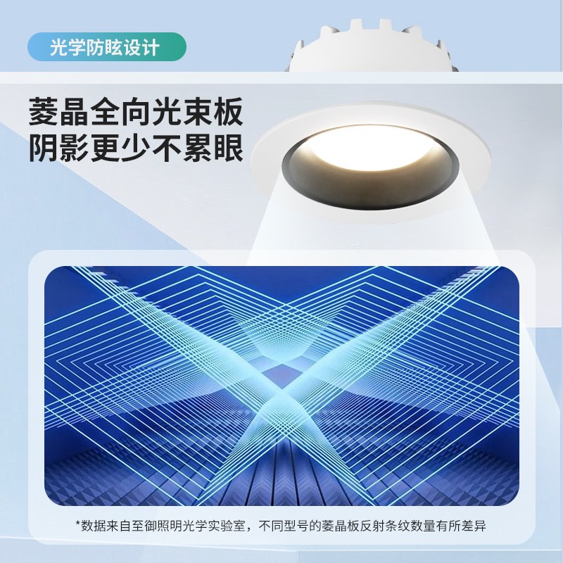 至御嵌入式筒灯防眩照明70开孔天花灯客厅过道玄关卧室无主灯设计