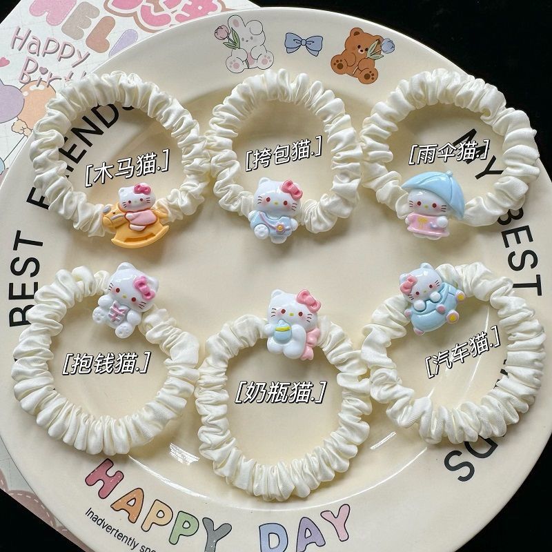 Kt发圈可爱甜美发绳ins卡通小肠圈头绳发少女头绳皮筋情侣卡发饰