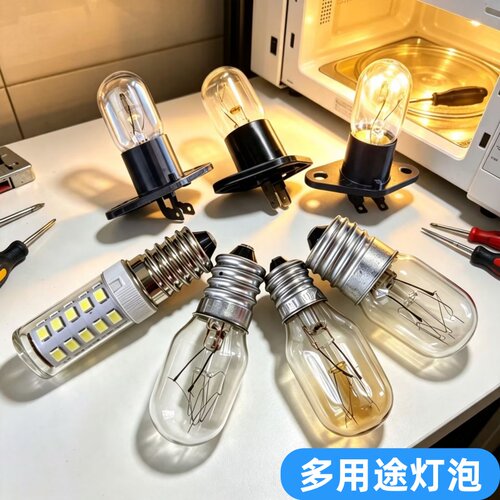 全新微波炉灯泡配件光波炉照明灯泡15/20/25W带座灯泡适用格兰仕