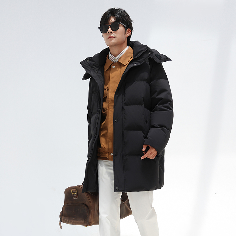 羽物出品中长款连帽羽绒服