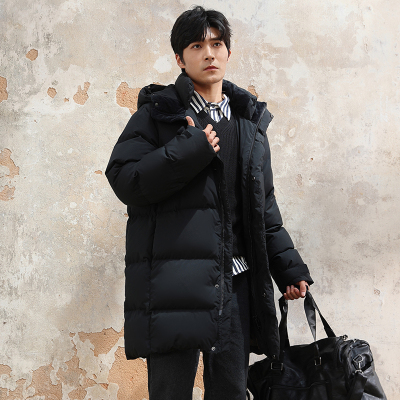 羽物出品连帽中长款羽绒服