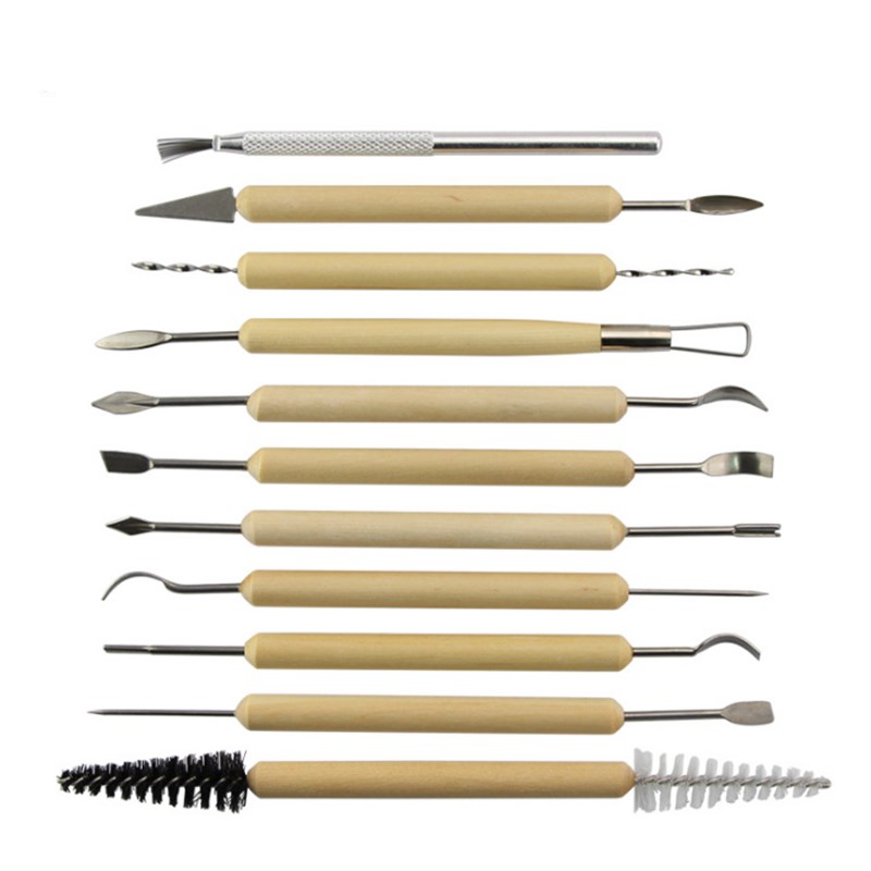 [11件镭丝刀] 雕塑工具 陶艺工具套装 雕刻刀 精雕油泥软陶