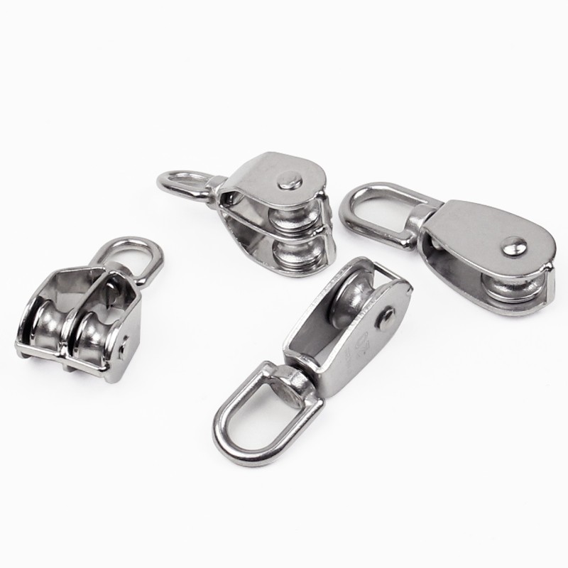 304不锈钢单/双滑轮 钢丝绳 链条牵引定滑轮起重承重滑轮 单滑轮