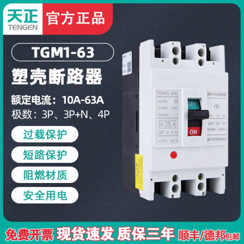 TENGEN天正电气 TGM1-63L/3300 63a塑壳断路器开关4300 40A32A25A