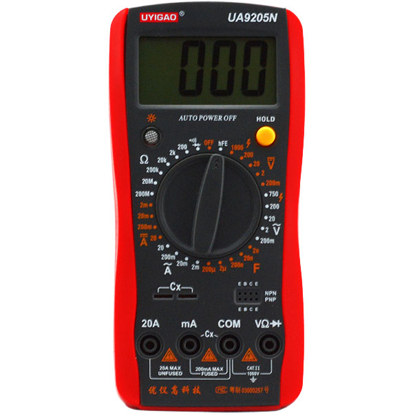 优仪高正品 全保护万用表UA9205N数字万用表 万能表 数字多用表