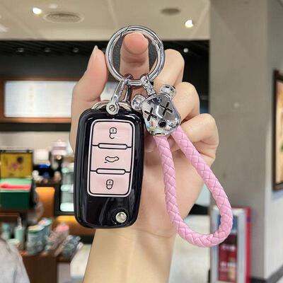 适用大众甲壳虫钥匙套女士专用可爱卡通女生女款高档全包女神壳扣