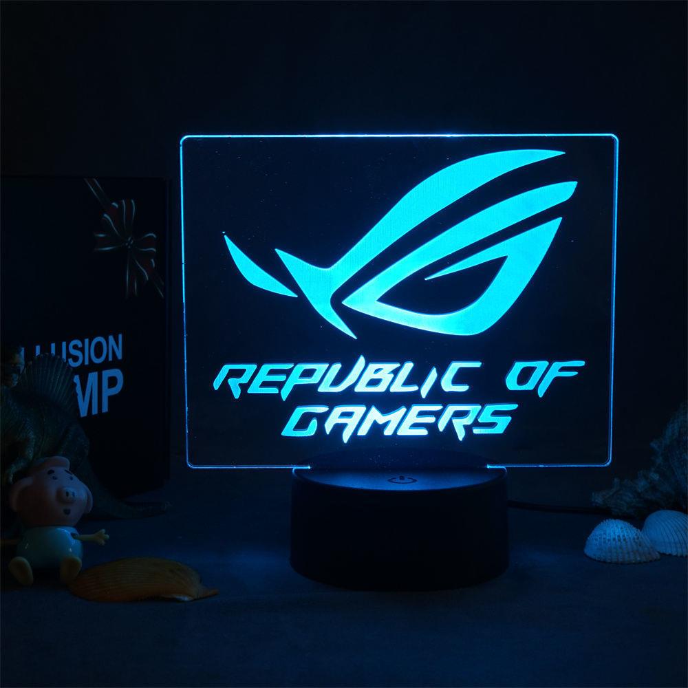 电竞房桌搭装饰氛围灯 亚克力3D视觉小夜灯台灯 卧室创意桌面摆件