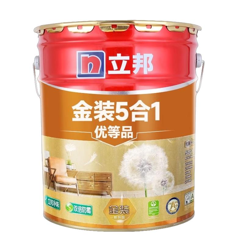 立邦乳胶漆金装净味五合一家用室内墙墙面漆涂料5合一优等品18升