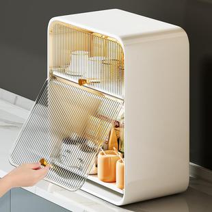 杯子收纳柜厨房调料置物架桌面沥水杯架子家用台面放水杯防尘架