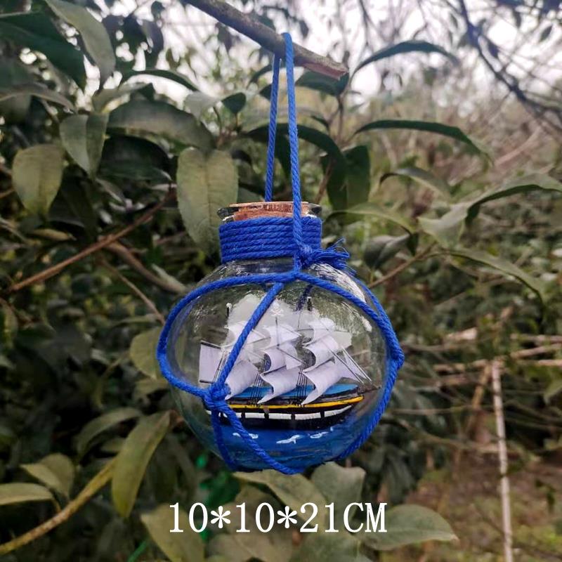 海洋风格微景观地中海玻璃帆船漂流瓶创意礼品家居装饰饰品