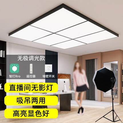 超亮直播间专用灯LED客厅吸顶长方形网红主播补光美白美颜服装店